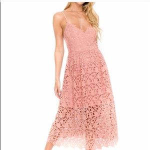 Lace A Line Midi Dress